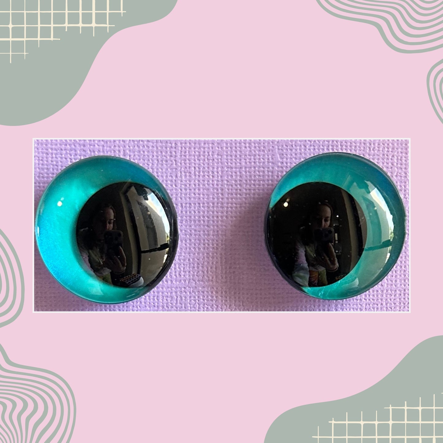 Hand Painted Safety Eyes Shimmer Collection, Kawaii Pupil 12mm - 18mm