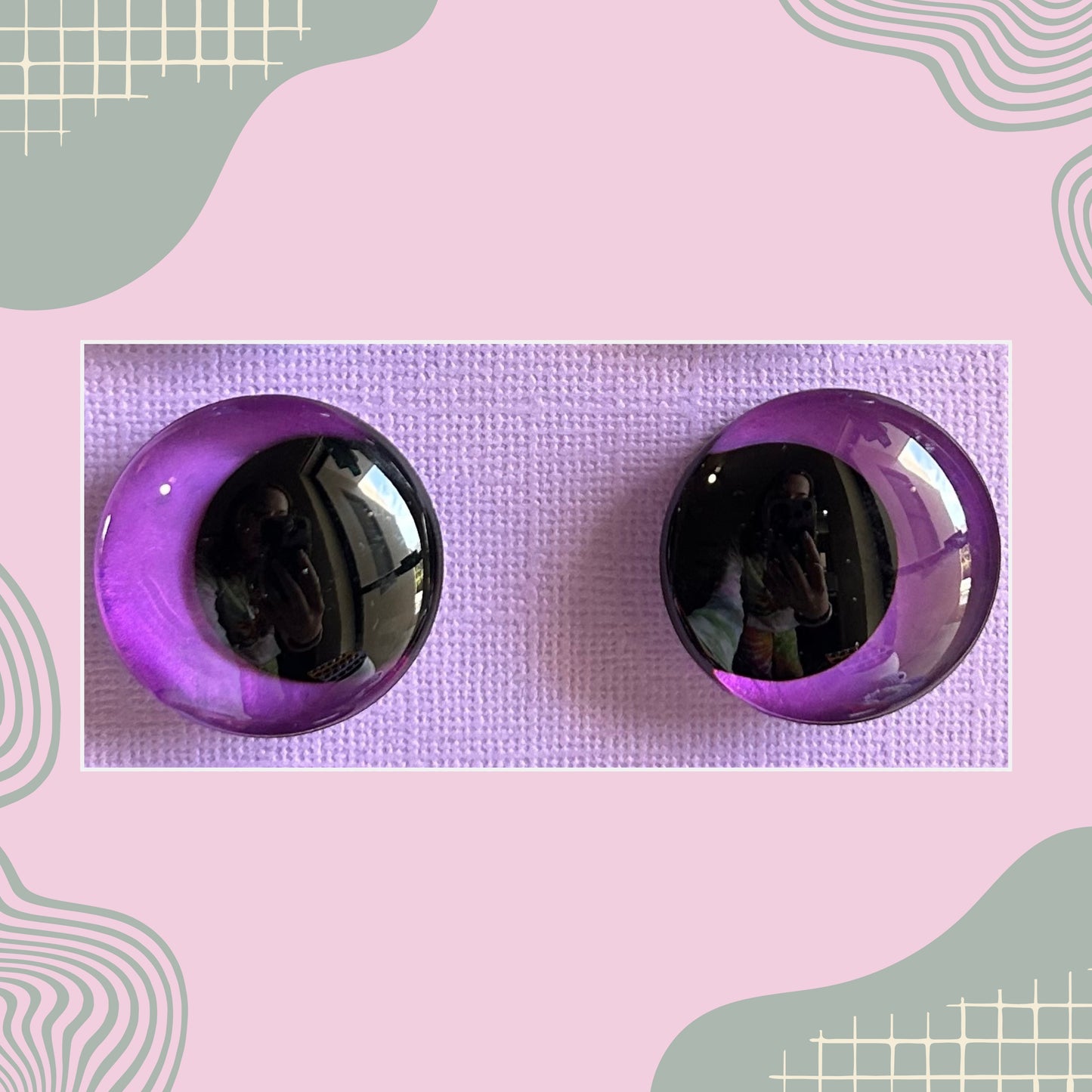 Hand Painted Safety Eyes Shimmer Collection, Kawaii Pupil 12mm - 18mm