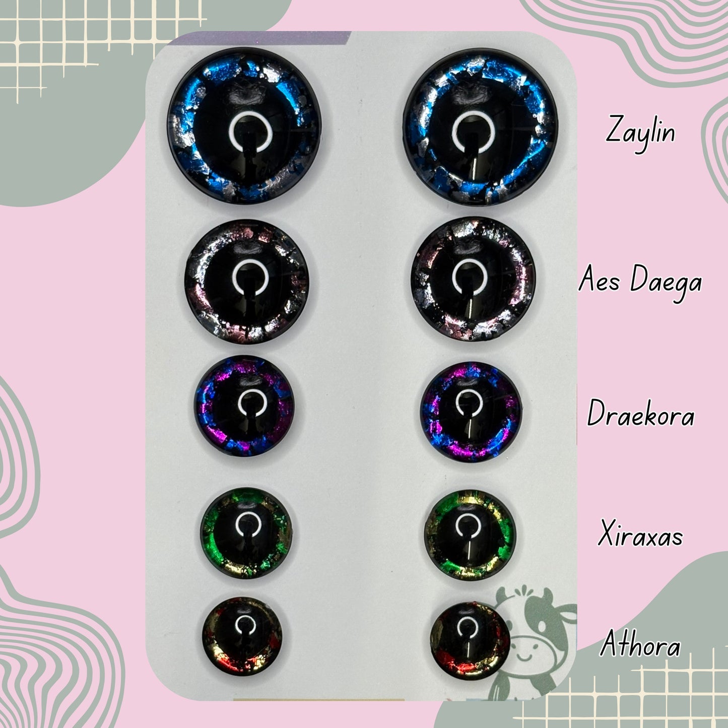 Hand Painted Safety Eyes Tia Auran Collection, Centered Pupil 20mm - 35mm