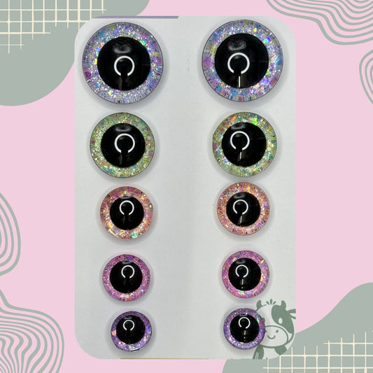 Hand Painted Safety Eyes Pastel Collection, Centered Pupil 20mm - 35mm