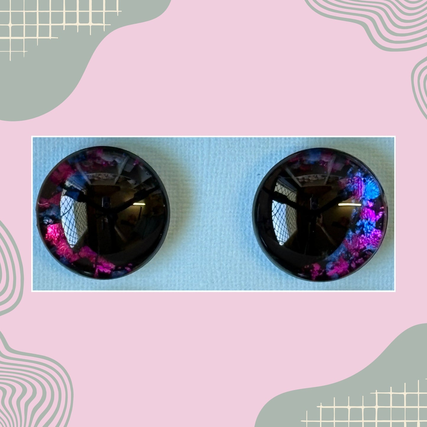 Hand Painted Safety Eyes Tia Auran Collection, Kawaii Pupil 12mm - 18mm