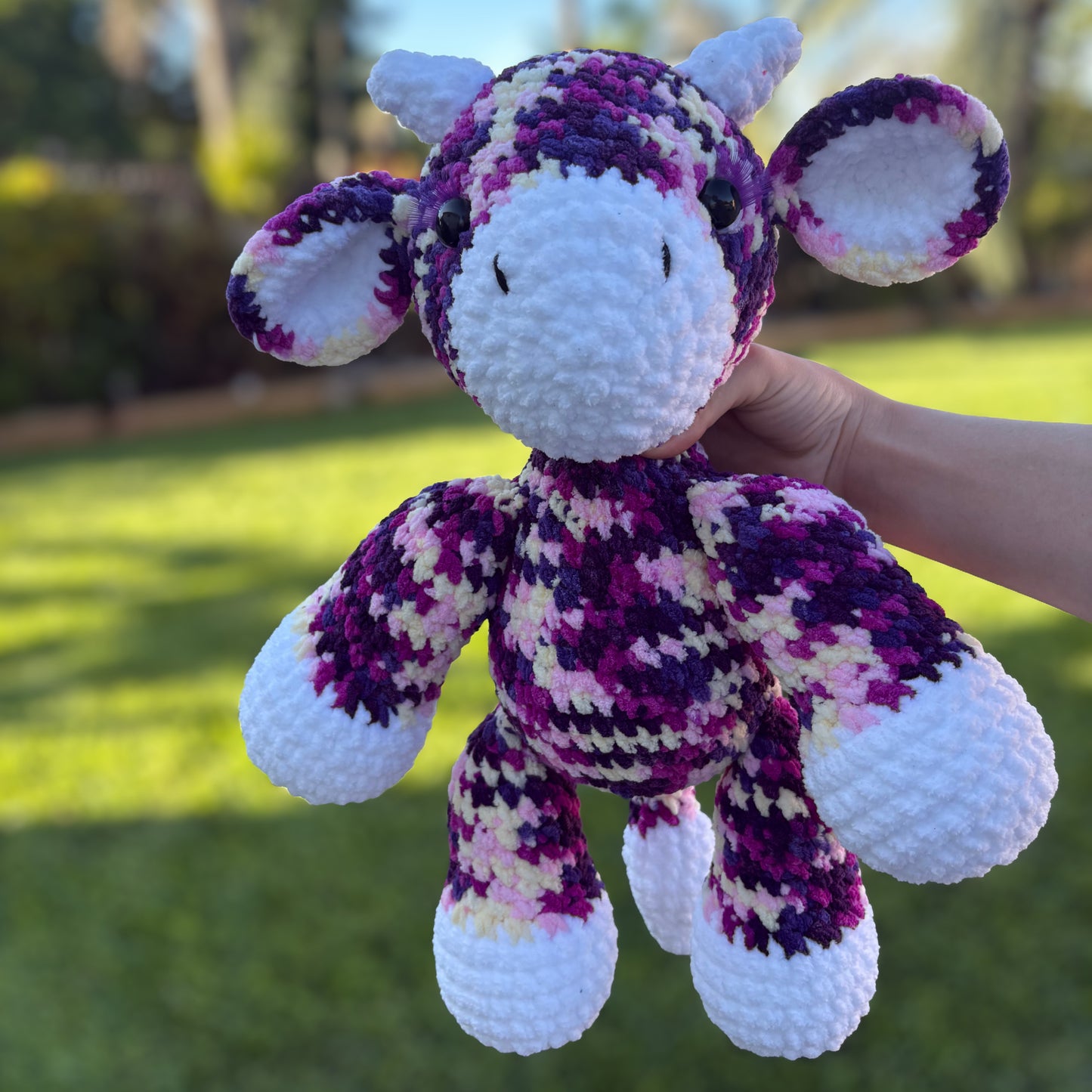 Pink Crochet Cow
