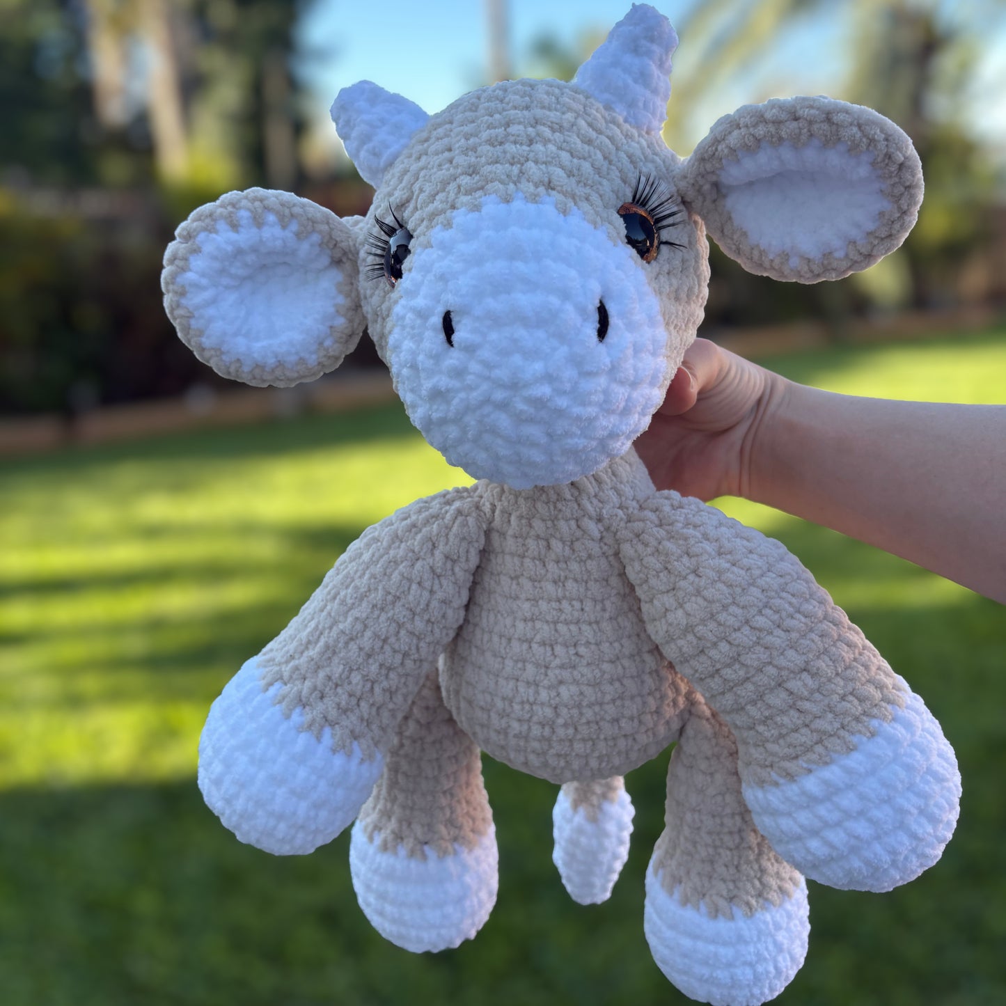Tan Crochet Cow