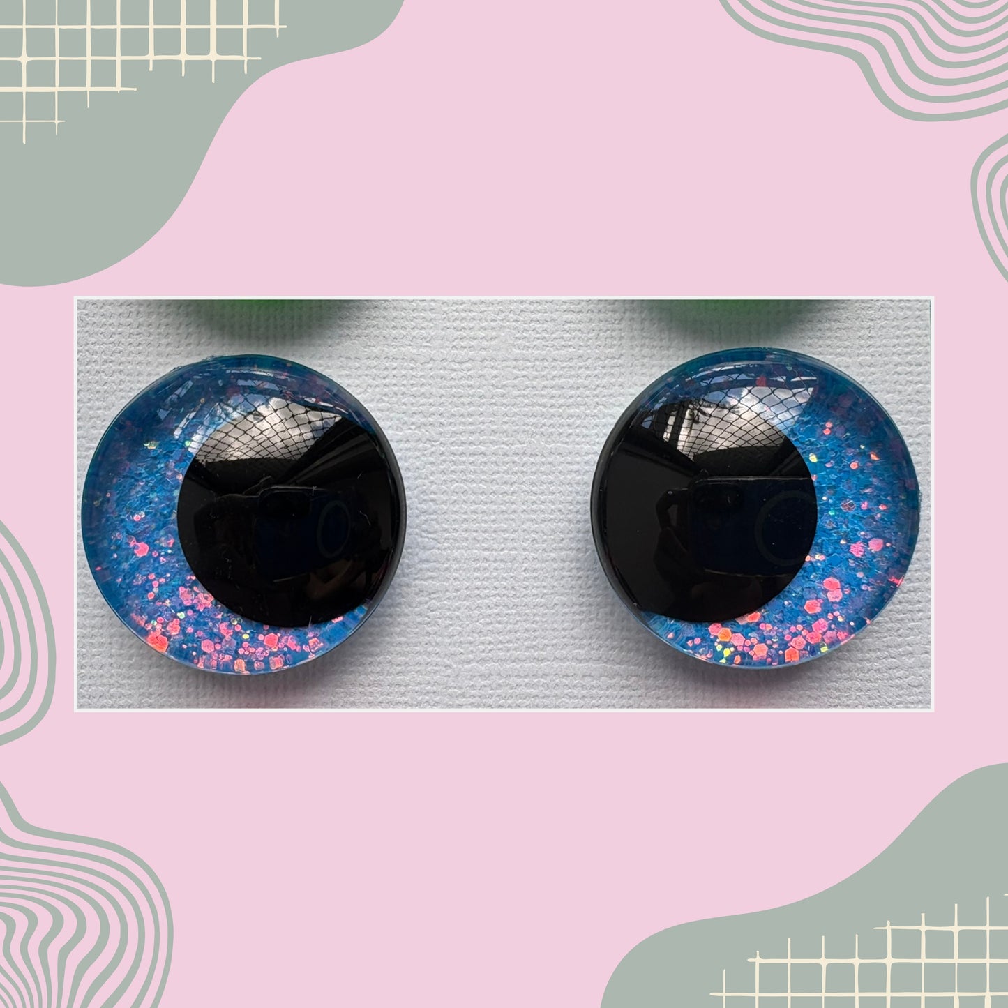 Hand Painted Safety Eyes Glow Collection, Kawaii Pupil 12mm - 18mm