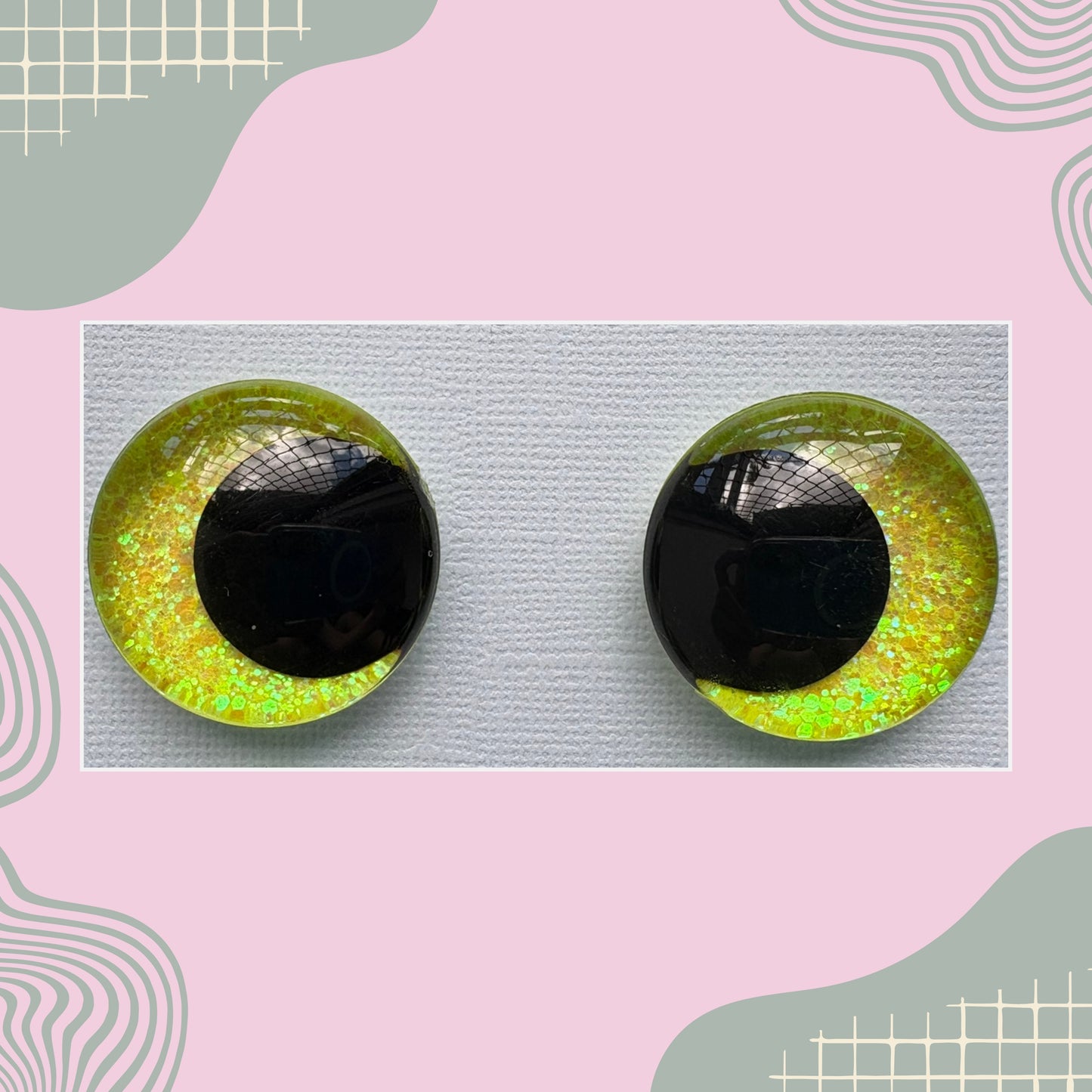 Hand Painted Safety Eyes Glow Collection, Kawaii Pupil 12mm - 18mm