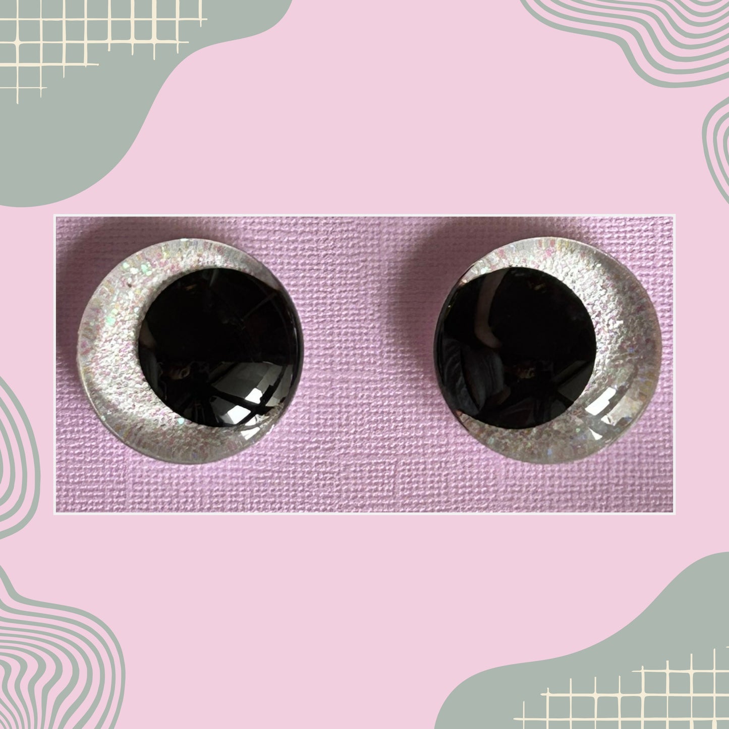 Hand Painted Safety Eyes Neon Collection, Kawaii Pupil 20mm - 35mm