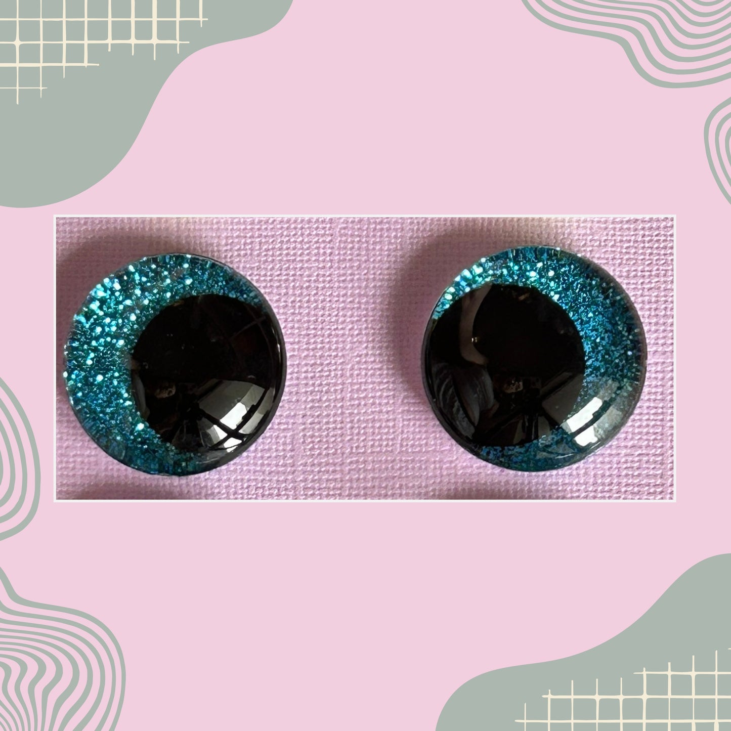 Hand Painted Safety Eyes Neon Collection, Kawaii Pupil 20mm - 35mm