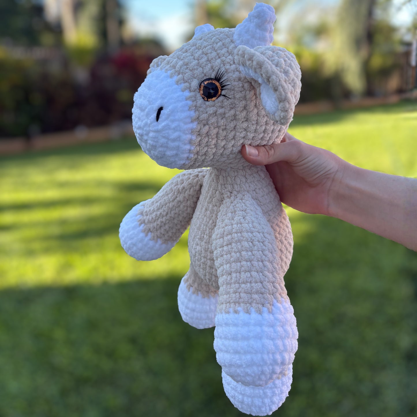 Tan Crochet Cow