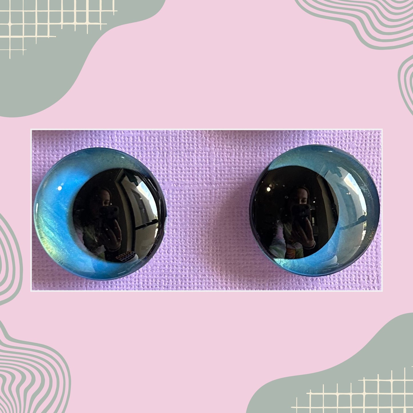Hand Painted Safety Eyes Shimmer Collection, Kawaii Pupil 20mm - 35mm