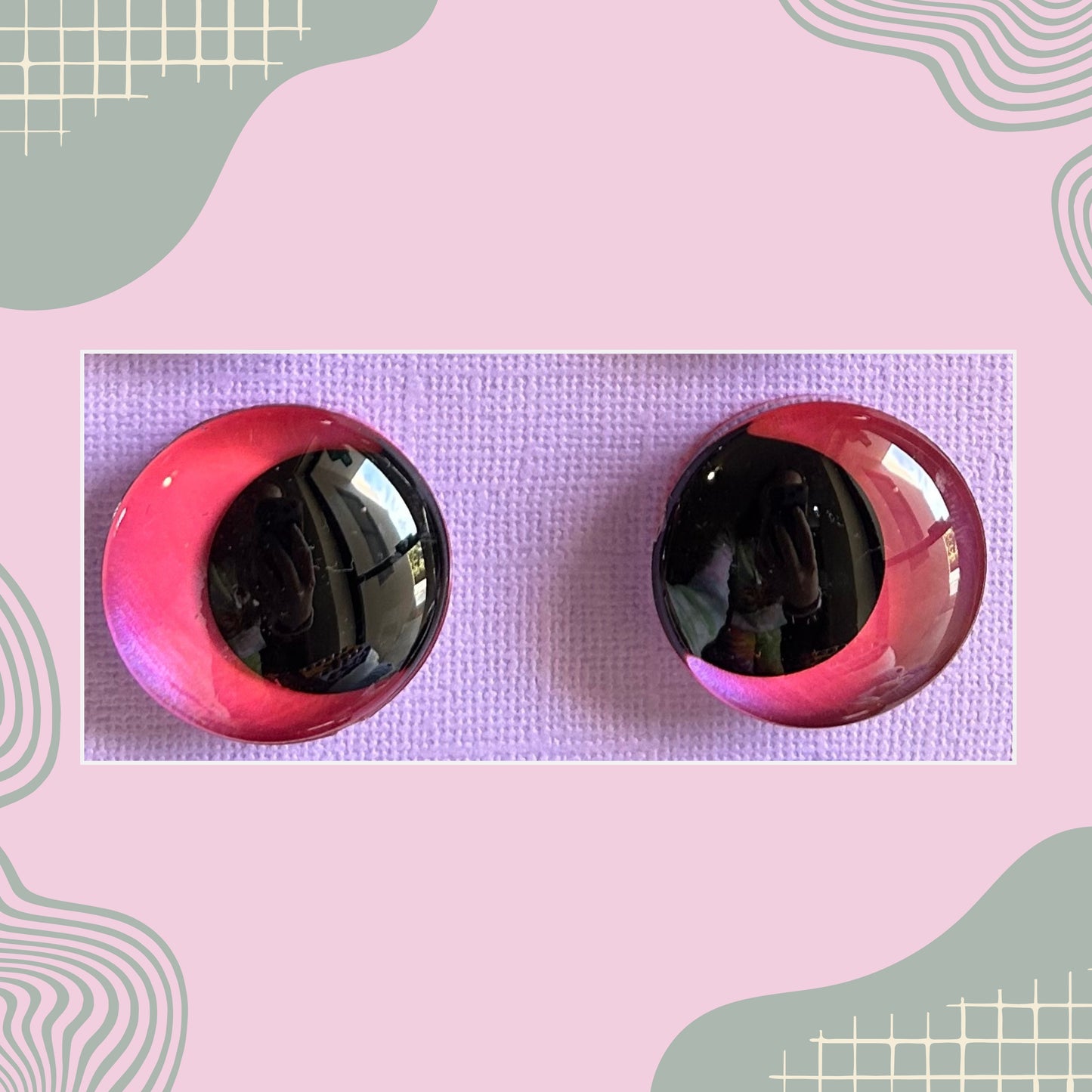 Hand Painted Safety Eyes Shimmer Collection, Kawaii Pupil 20mm - 35mm