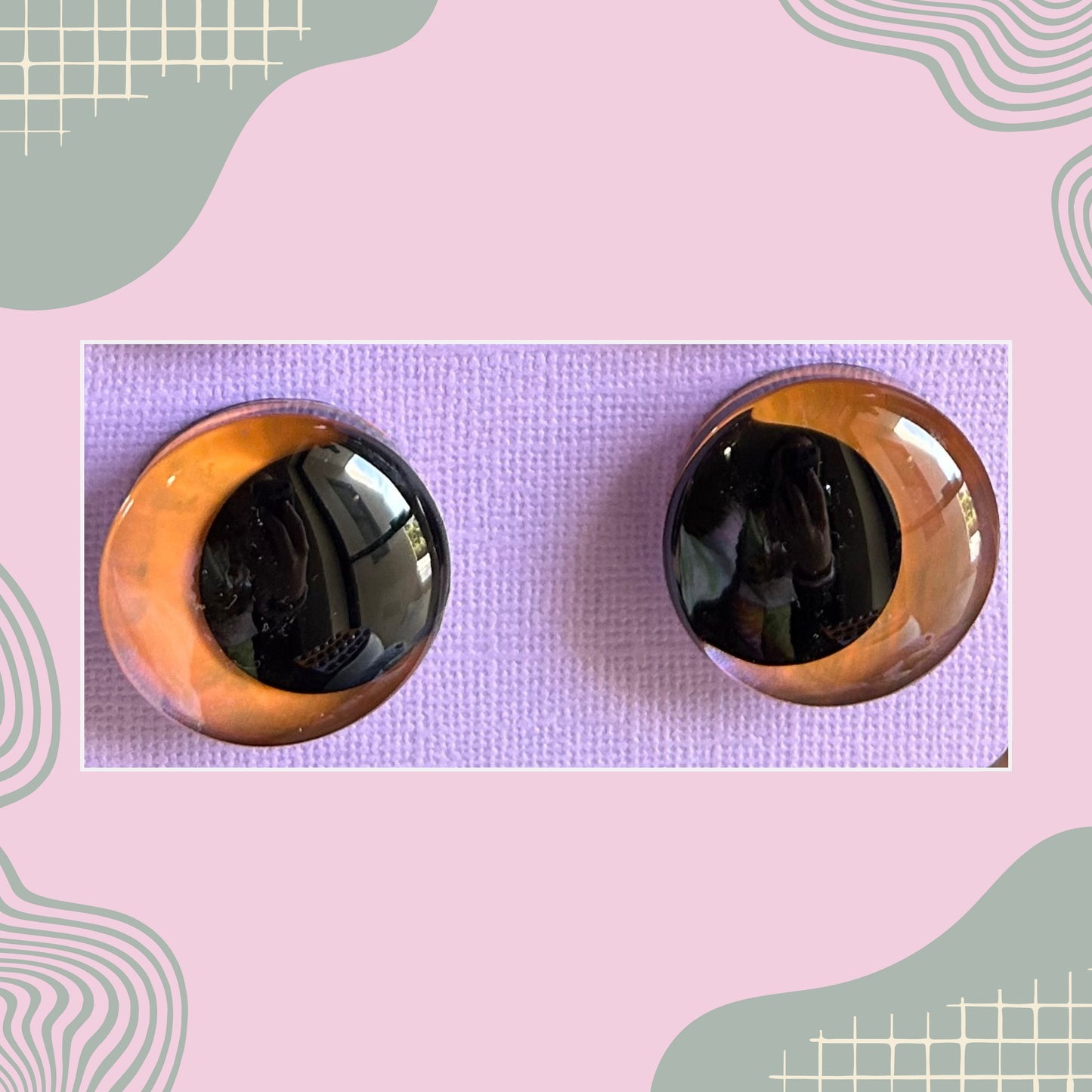 Hand Painted Safety Eyes Shimmer Collection, Kawaii Pupil 20mm - 35mm