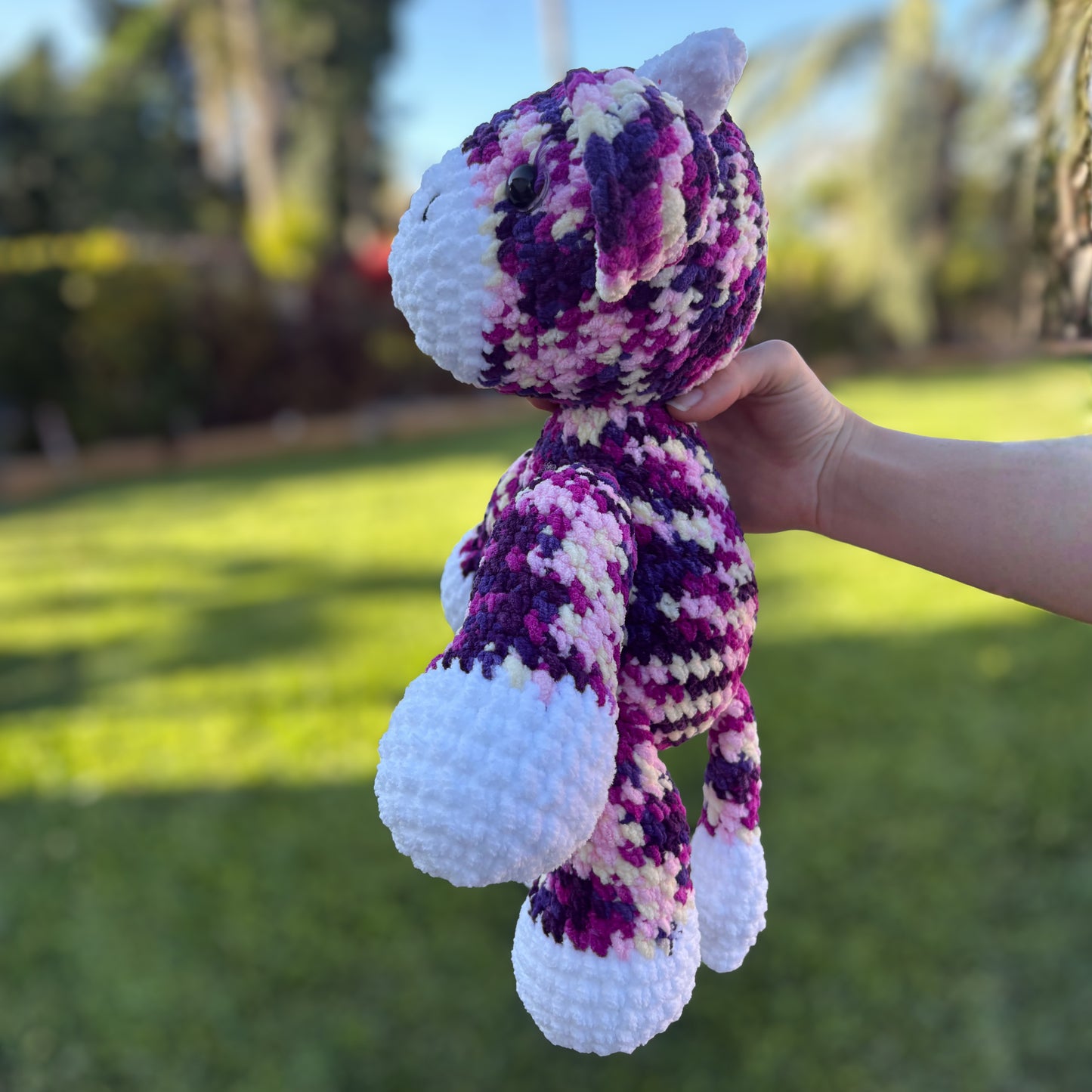 Pink Crochet Cow