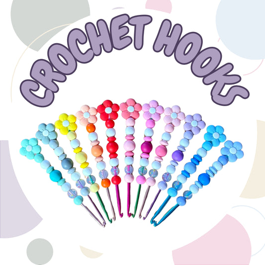 Handmade Crochet Hook with Ergonomic Beaded Handl