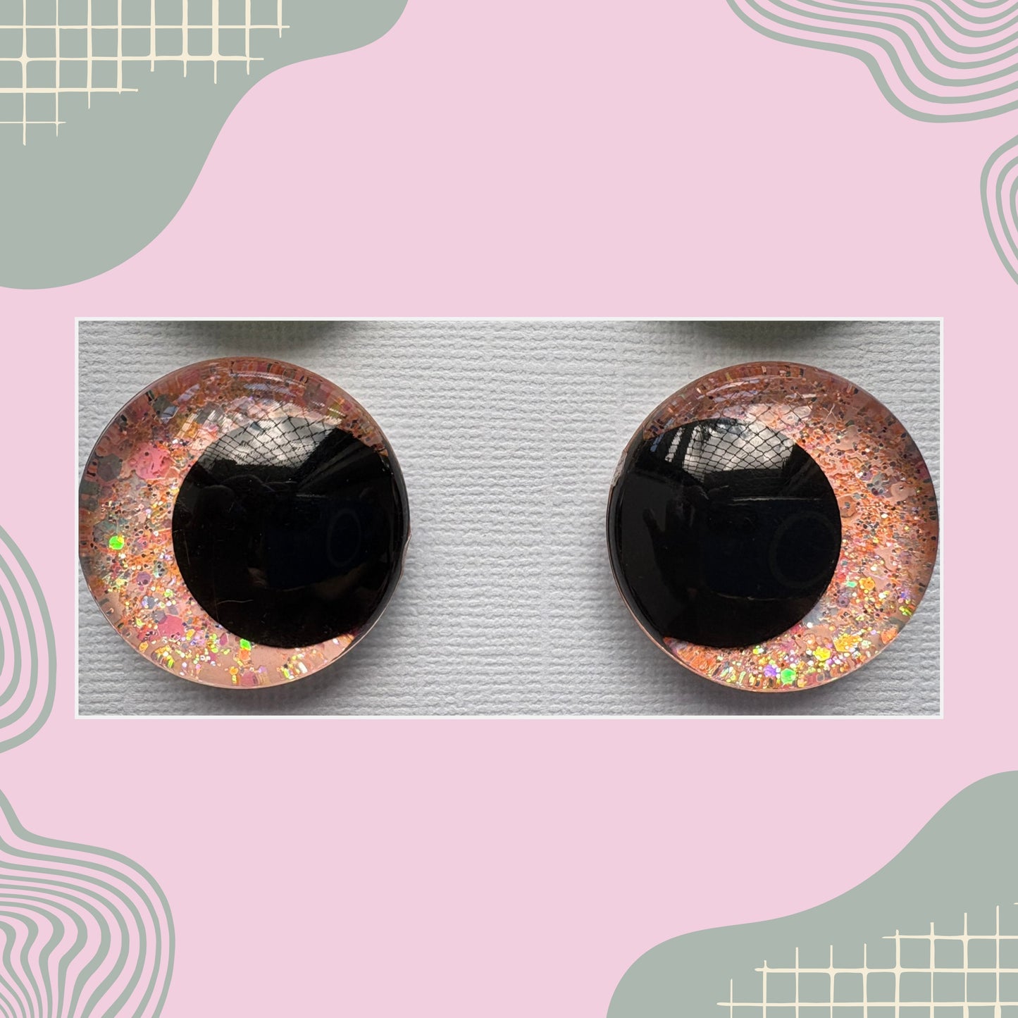 Hand Painted Safety Eyes Pastel Collection, Kawaii Pupil 20mm - 35mm