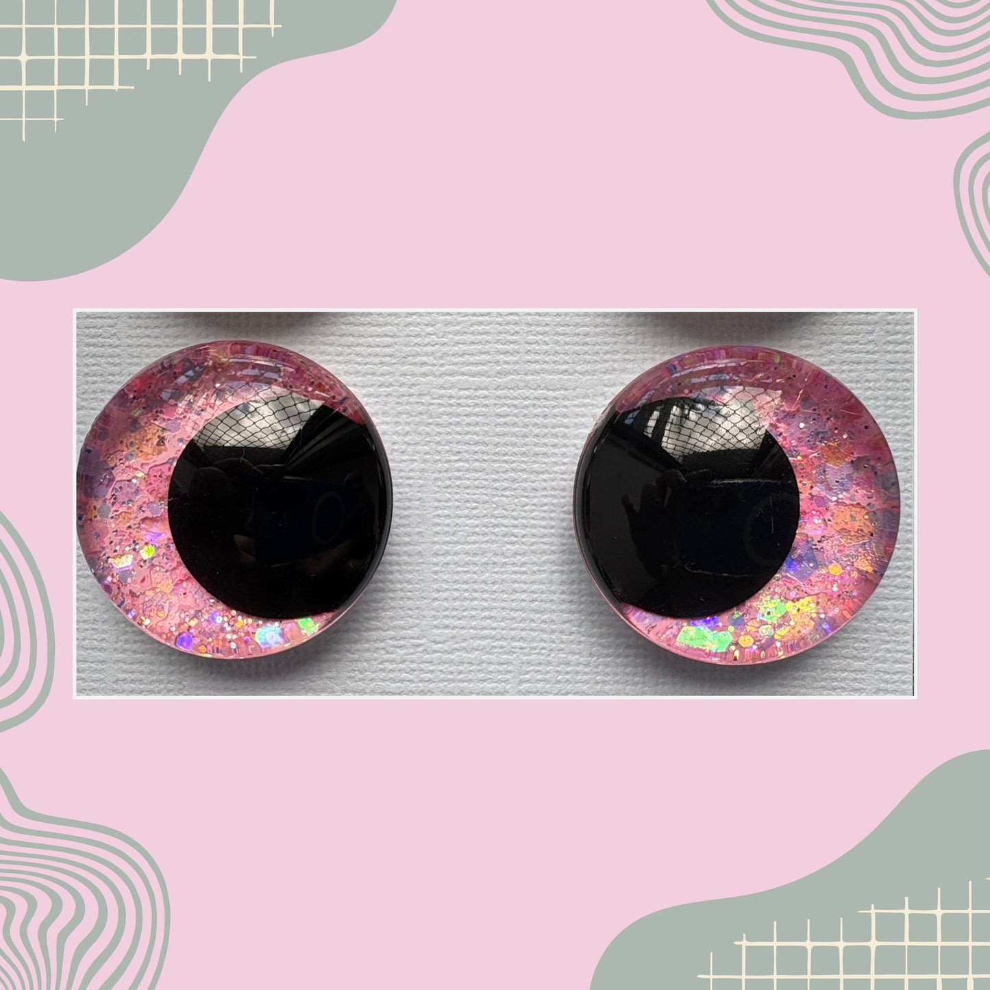 Hand Painted Safety Eyes Pastel Collection, Kawaii Pupil 20mm - 35mm
