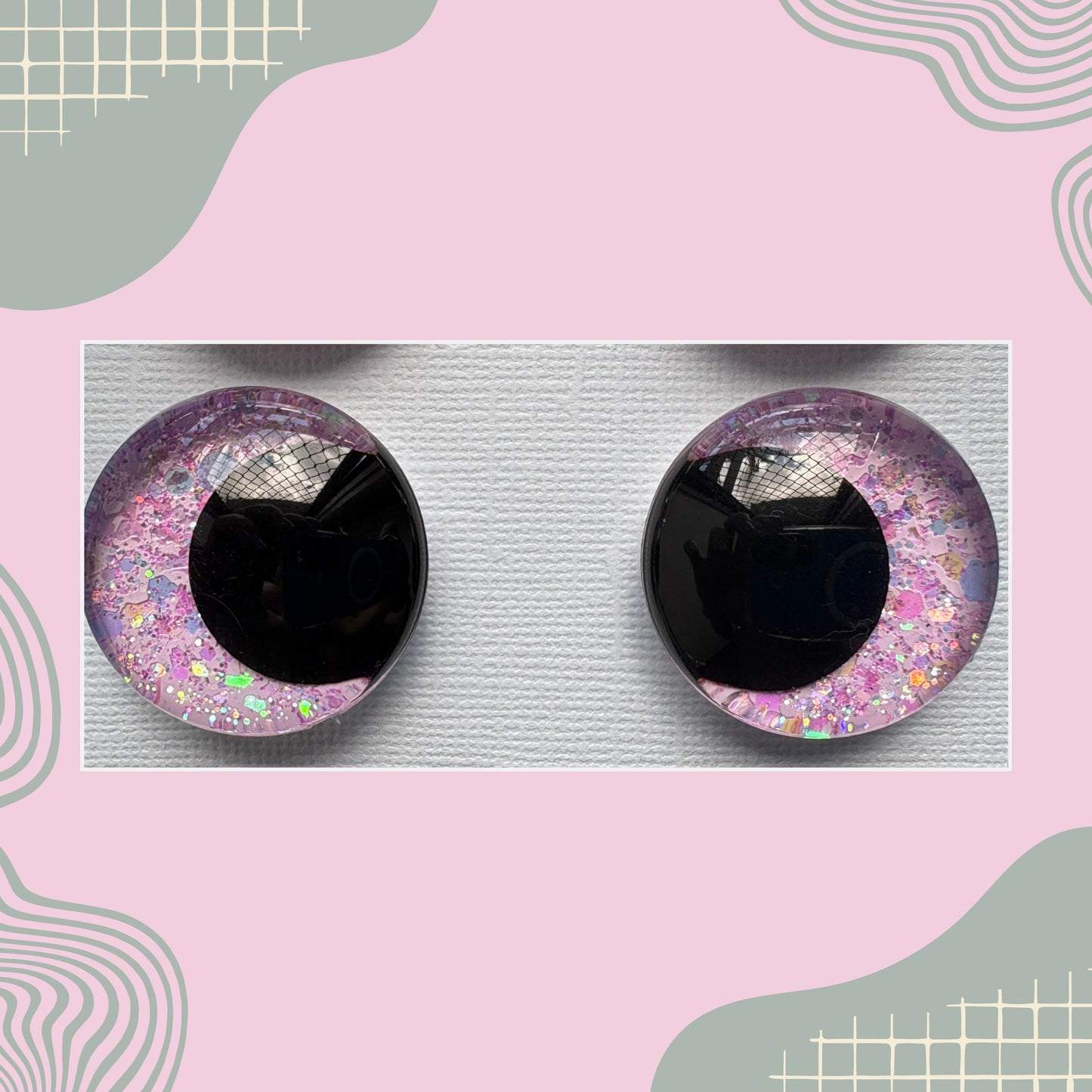 Hand Painted Safety Eyes Pastel Collection, Kawaii Pupil 20mm - 35mm
