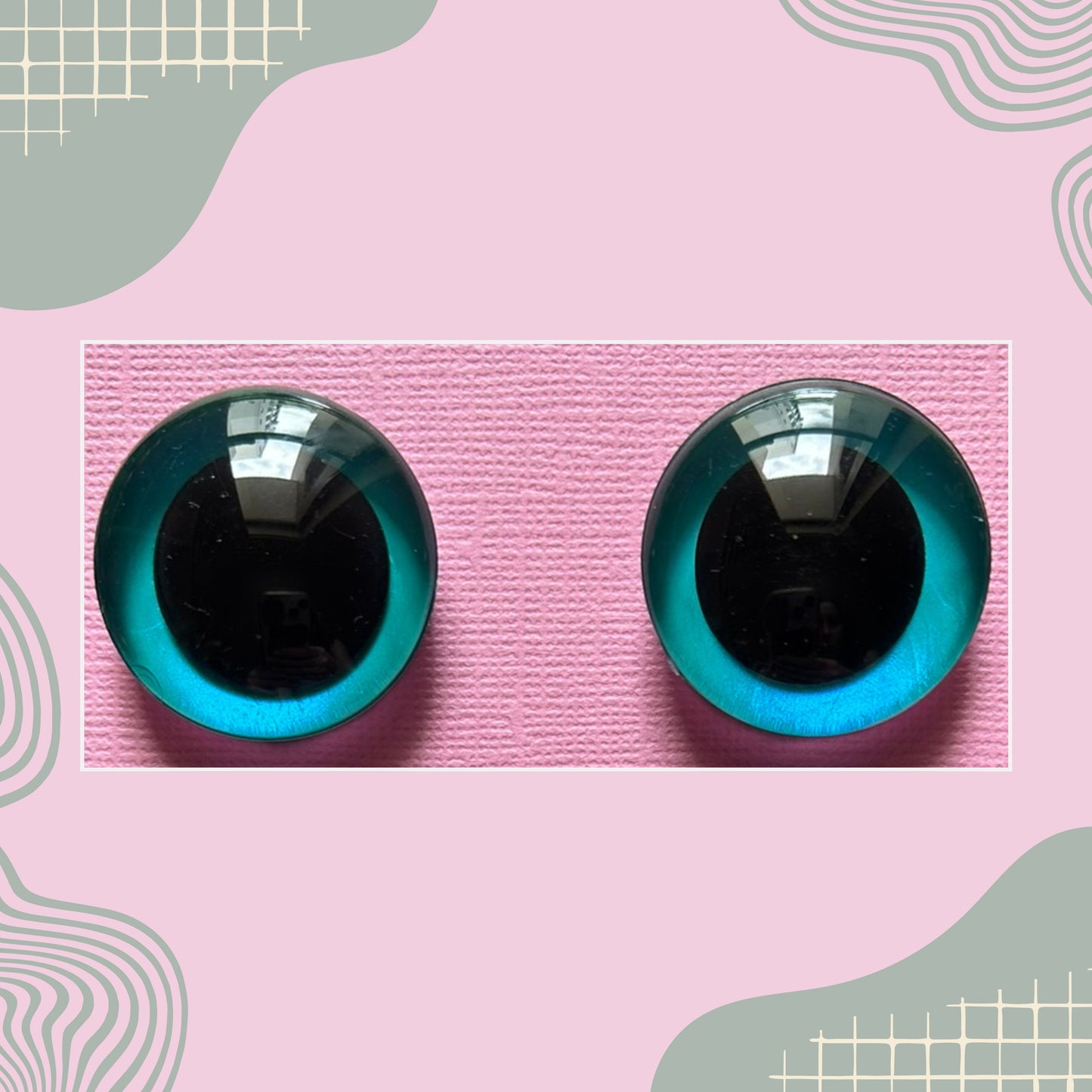Hand Painted Safety Eyes Shimmer Collection, Centered Pupil 20mm - 35mm