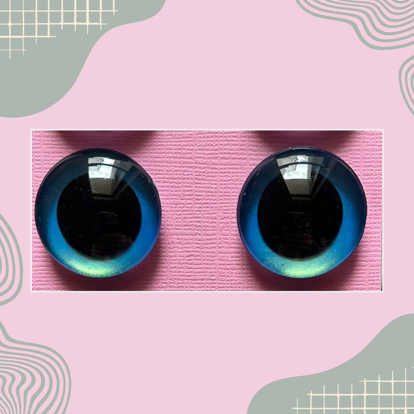 Hand Painted Safety Eyes Shimmer Collection, Centered Pupil 20mm - 35mm