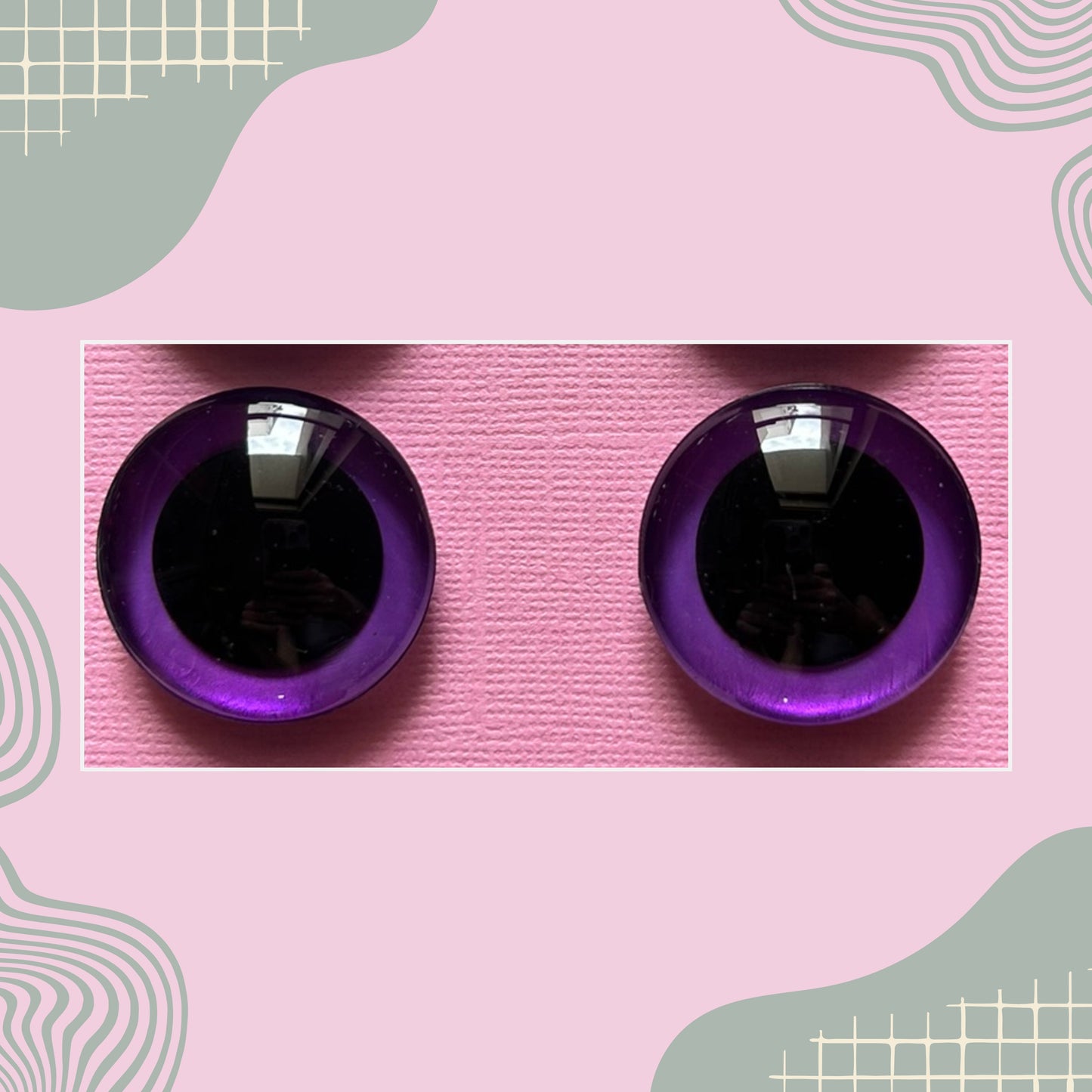 Hand Painted Safety Eyes Shimmer Collection, Centered Pupil 20mm - 35mm