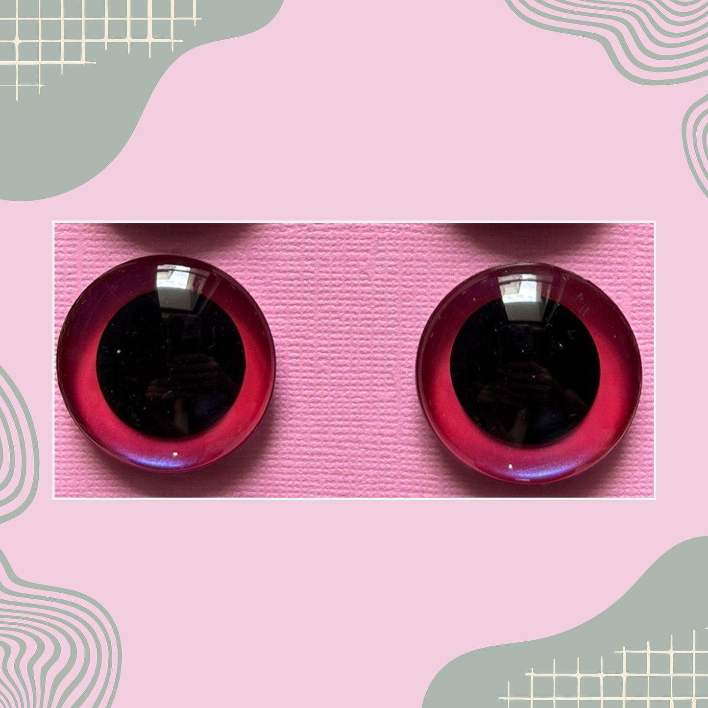 Hand Painted Safety Eyes Shimmer Collection, Centered Pupil 20mm - 35mm
