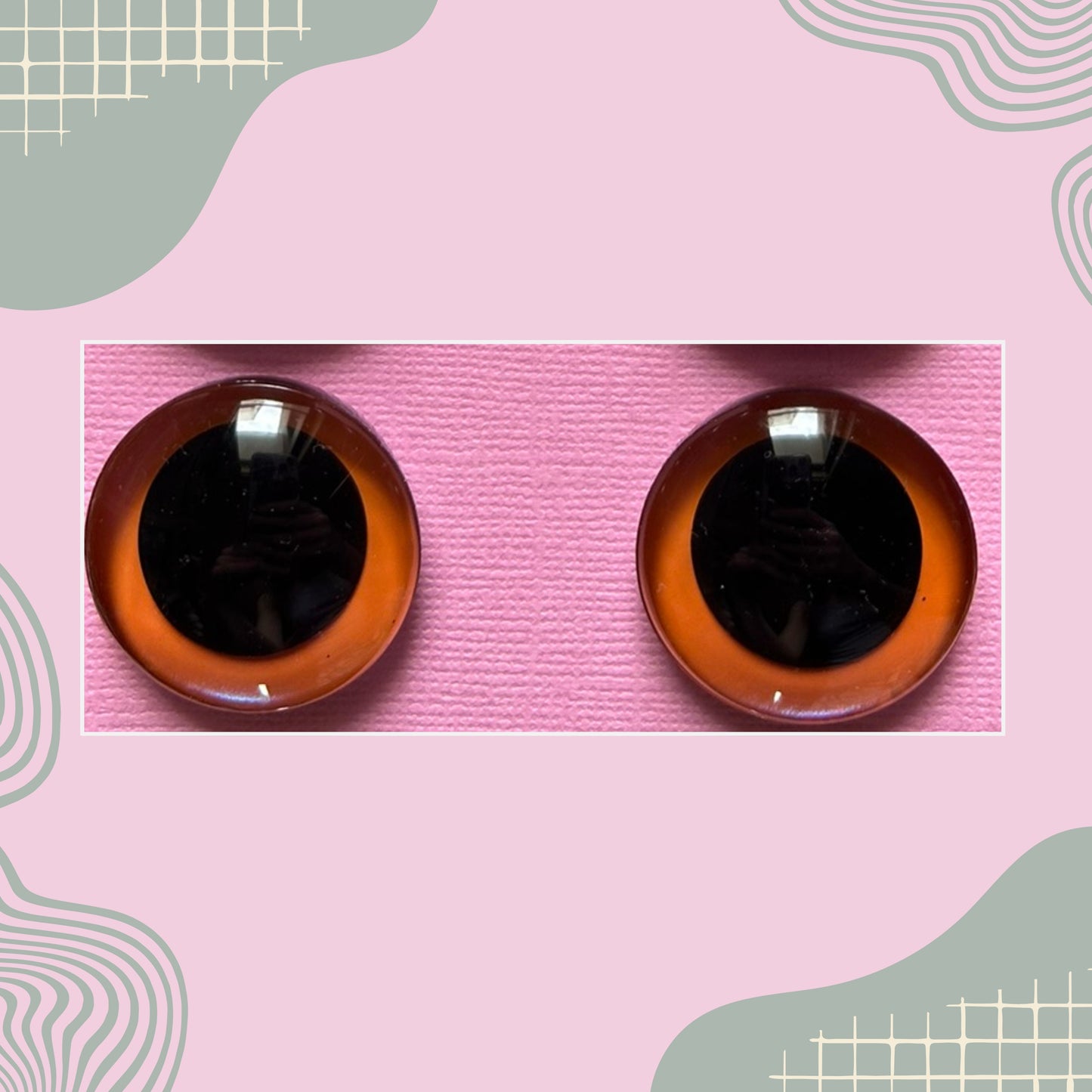 Hand Painted Safety Eyes Shimmer Collection, Centered Pupil 20mm - 35mm