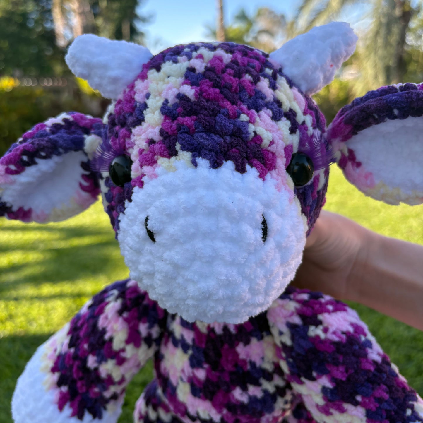 Pink Crochet Cow