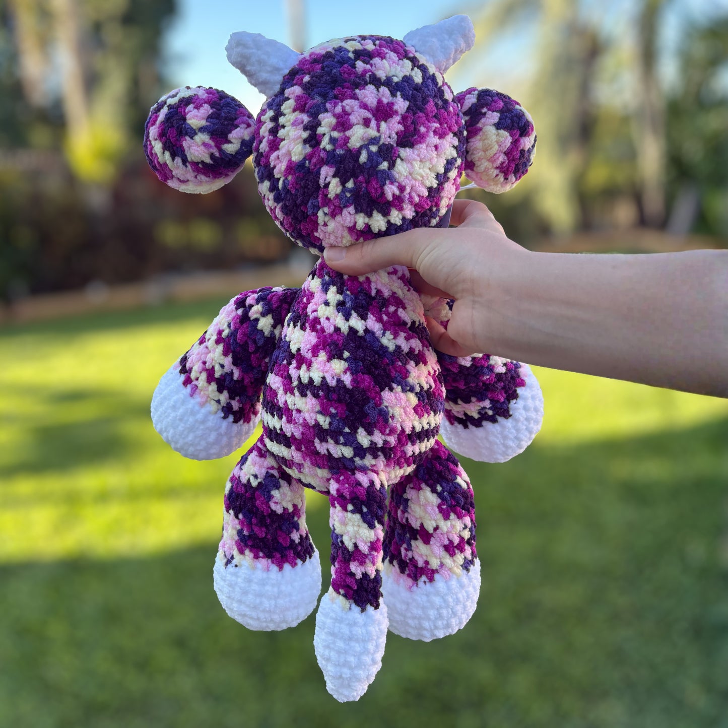Pink Crochet Cow