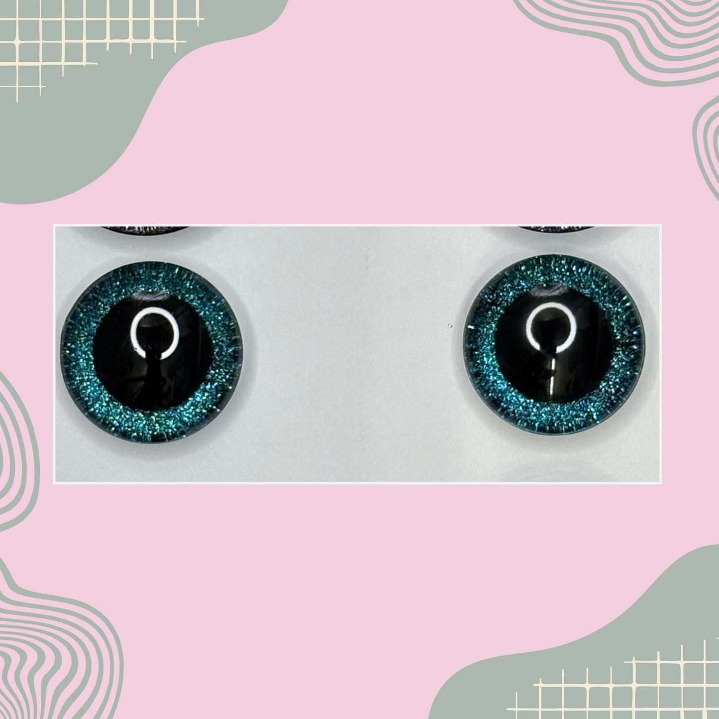 Hand Painted Safety Eyes Glitter Collection, Centered Pupil 20mm - 35mm