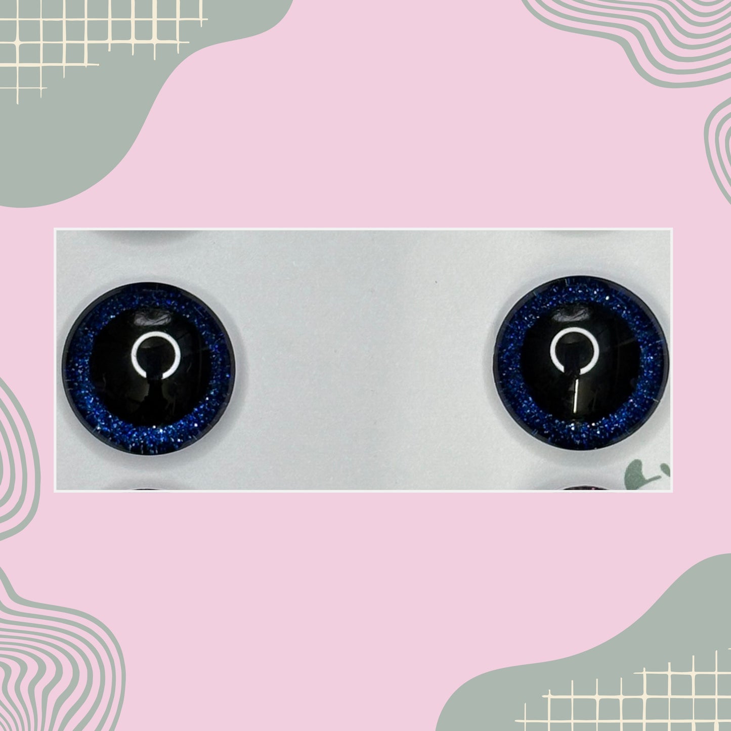 Hand Painted Safety Eyes Glitter Collection, Centered Pupil 20mm - 35mm