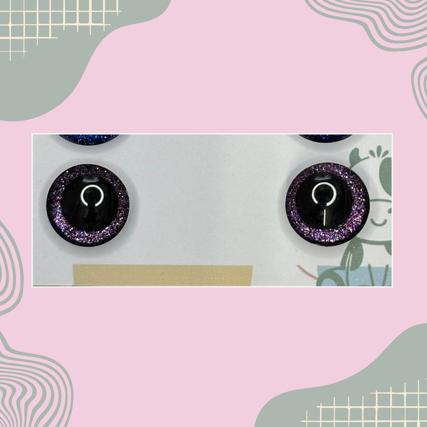 Hand Painted Safety Eyes Glitter Collection, Centered Pupil 20mm - 35mm