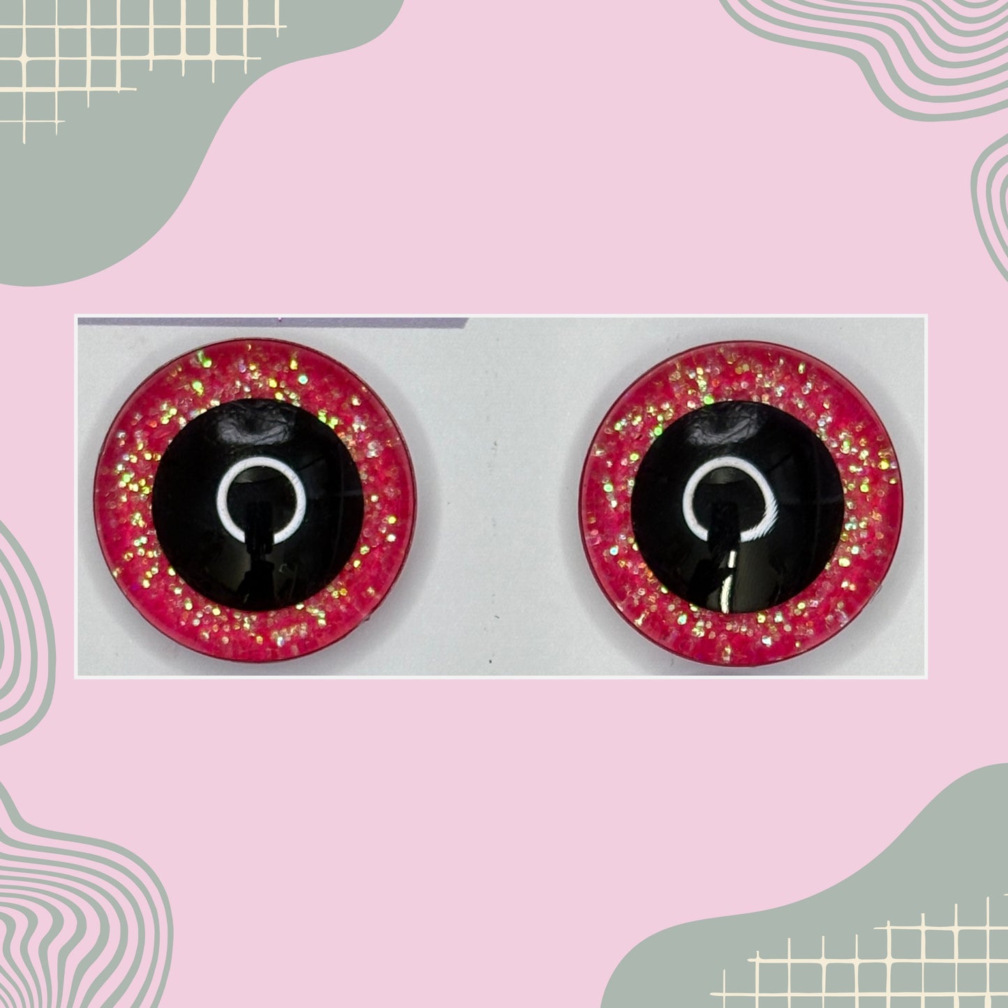 Hand Painted Safety Eyes Neon Collection, Centered Pupil 20mm - 35mm