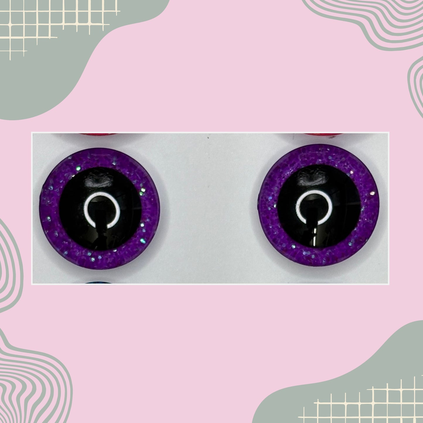 Hand Painted Safety Eyes Neon Collection, Centered Pupil 20mm - 35mm
