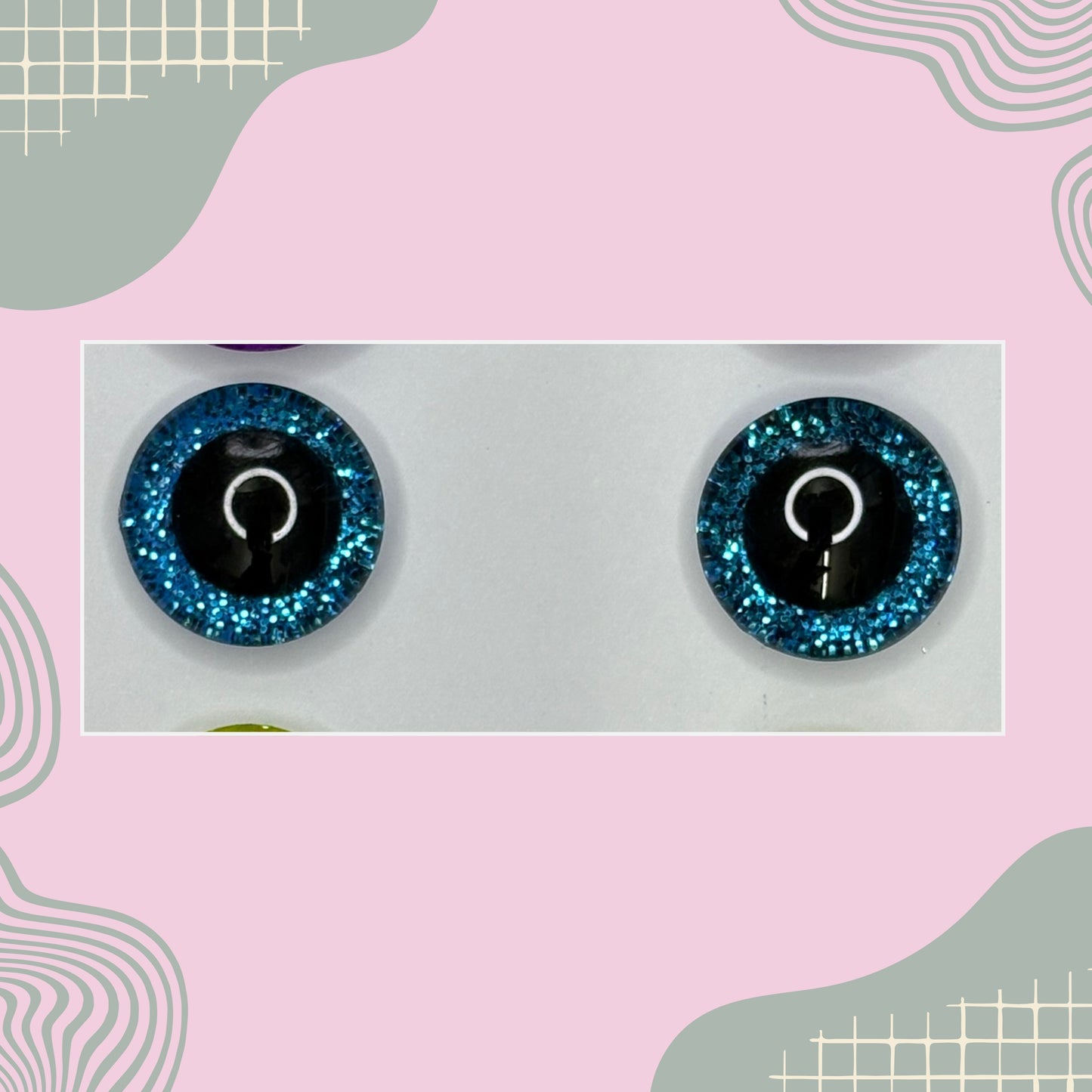 Hand Painted Safety Eyes Neon Collection, Centered Pupil 20mm - 35mm